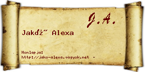 Jakó Alexa névjegykártya